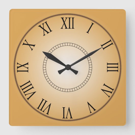 Creative Face Roman Numeral スクエア壁時計 (正面)