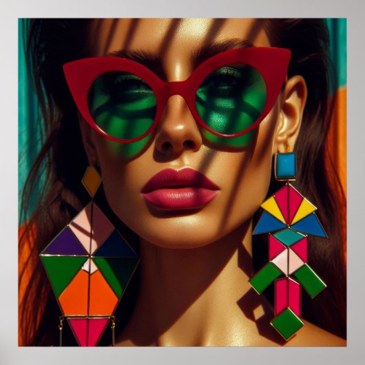 Creative fashion photo. Woman with earrings ポスター (正面)