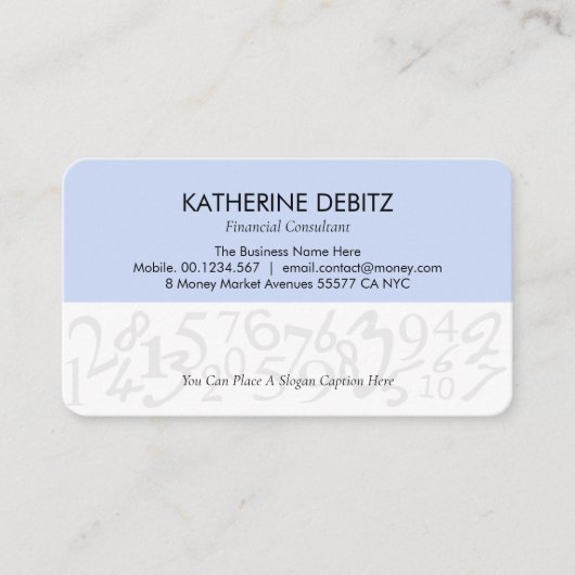 Creative Financial Numbers Design 名刺 (正面)