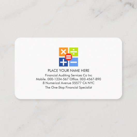 Creative Financial Numbers Design 名刺 (裏面)