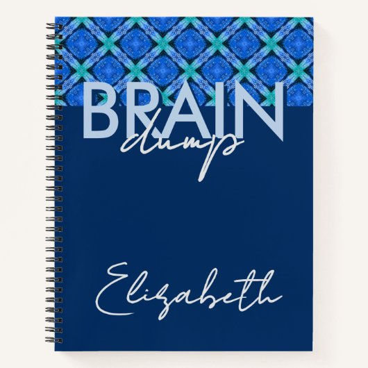 Creative Flow Brain Dump Mindset Organizer Blue ノートブック (正面)