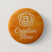 Creative Flow Sacral Chakra Spiritual Energy 缶バッジ (正面)