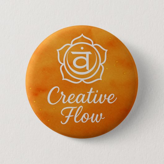Creative Flow Sacral Chakra Spiritual Energy 缶バッジ (正面)
