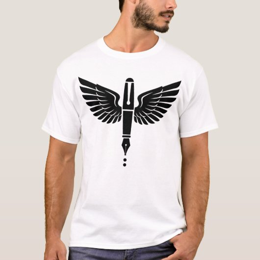 Creative Freedom Wings and Pencil Icon Artistic In Tシャツ (正面)