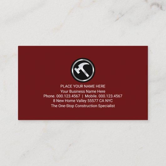Creative Gold Handyman Signage Frame 名刺 (裏面)
