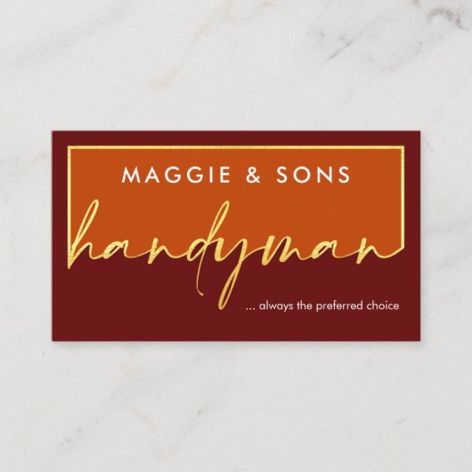 Creative Gold Handyman Signage Frame 名刺 (正面)