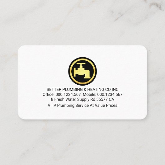 Creative Gold Plumbing Pipes Leaking Faucet 名刺 (裏面)