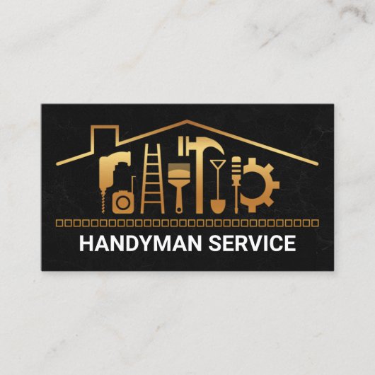 Creative Gold Rooftop Handyman Tools 名刺 (正面)