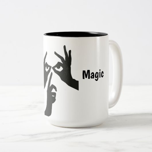 Creative Hand Shadow Eyes Minimalist Mug ツートーンマグカップ (正面右)
