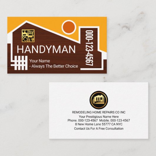 Creative Handyman Home Frame 名刺 (正面/裏面)