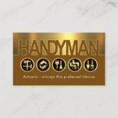 Creative Handyman Signage On Gold Layer 名刺 (正面)
