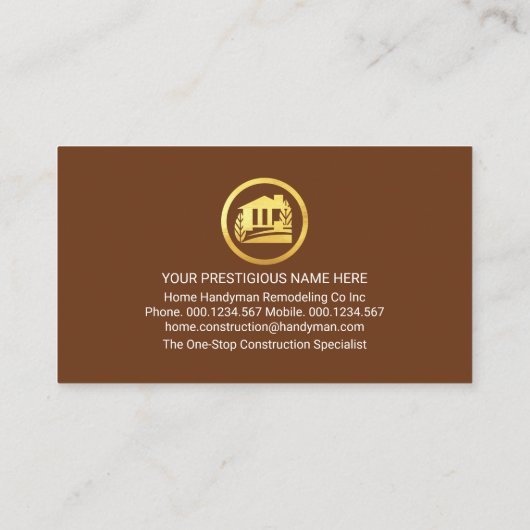 Creative Handyman Tools Home 名刺 (裏面)