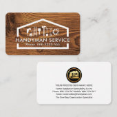 Creative Handyman Tools In Timber Wood 名刺 (正面/裏面)