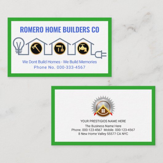 Creative Home Handyman Tools Circuit Wiring 名刺 (正面/裏面)