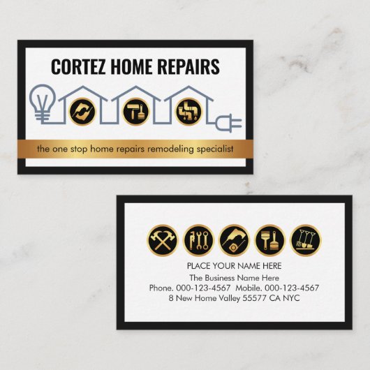 Creative Home Handyman Tools Circuit Wiring 名刺 (正面/裏面)