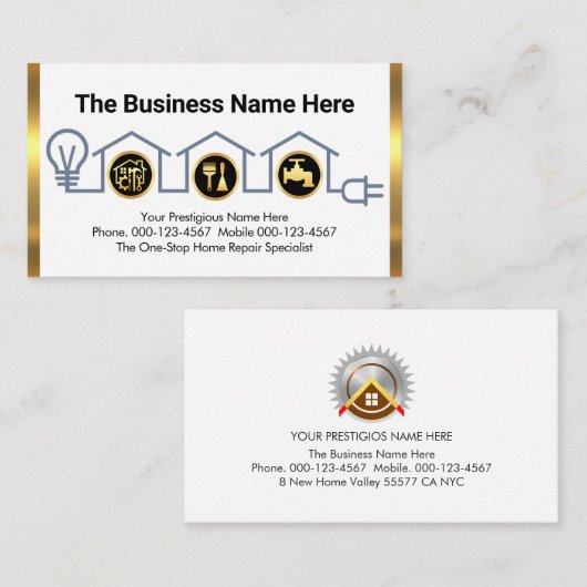 Creative Home Handyman Tools Circuit Wiring 名刺 (正面/裏面)