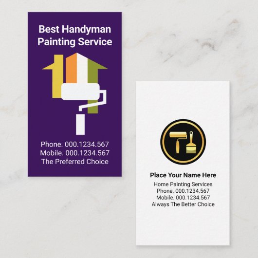 Creative Home Roller Brush Handyman Painter 名刺 (正面/裏面)