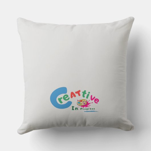 Creative in Progress Colorful Artistic Quote  クッション (裏面)