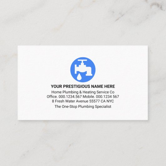 Creative Leaking Plumber Faucet Plumbing 名刺 (裏面)