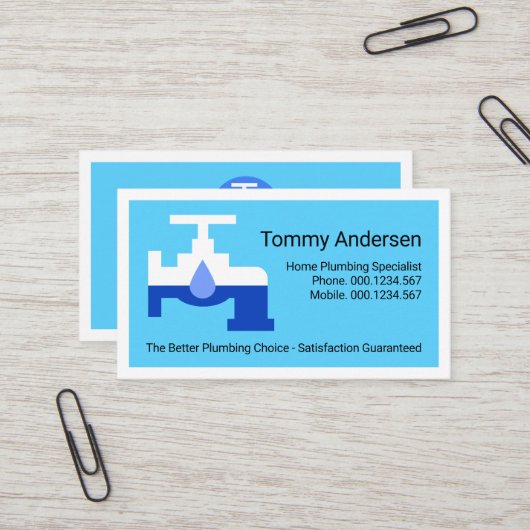 Creative Leaking Plumber Faucet White Border  名刺 (正面/裏面インサイチュ)