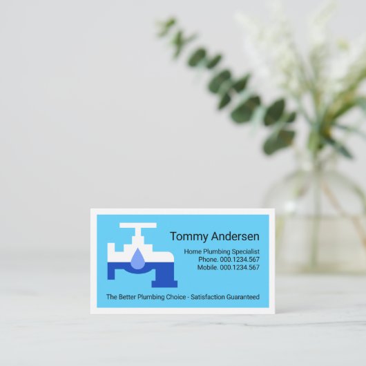 Creative Leaking Plumber Faucet White Border  名刺 (スタンド正面)