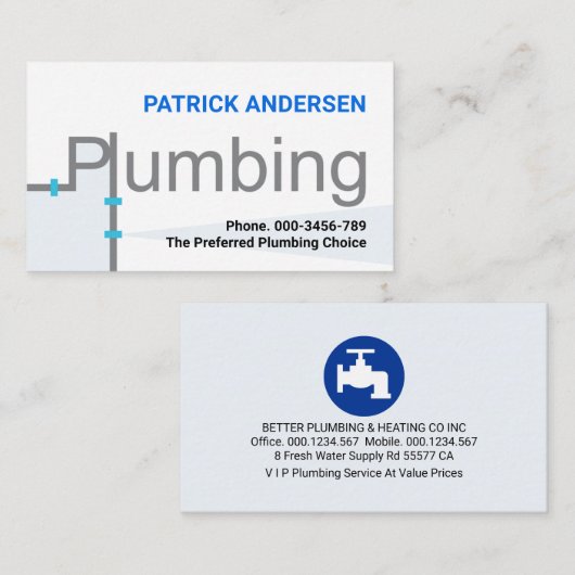 Creative Leaking Plumbing Pipe Signage 名刺 (正面/裏面)