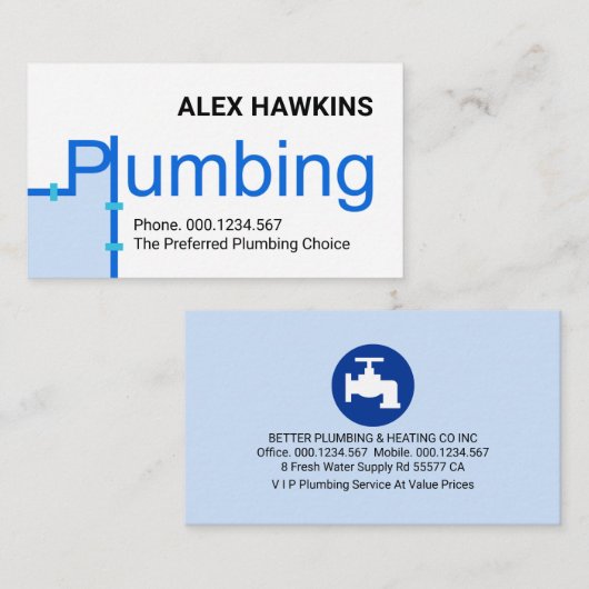 Creative Leaking Space Plumbing Signage 名刺 (正面/裏面)