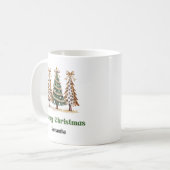 Creative Leopard Christmas Trees Custom Name Mug コーヒーマグカップ (正面左)