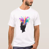 Creative Mind Color Splash Silhouette Artistic Tシャツ (正面)
