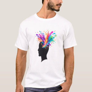 Creative Mind Color Splash Silhouette Artistic Tシャツ