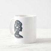 Creative Mind Silhouette | Personalized Artistic コーヒーマグカップ (正面左)
