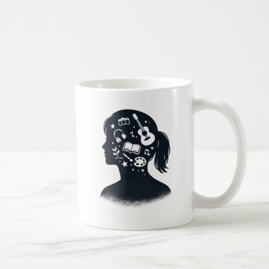 Creative Mind Silhouette | Personalized Artistic コーヒーマグカップ (右)
