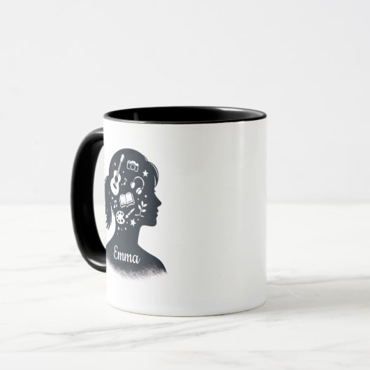 Creative Mind Silhouette | Personalized Artistic  マグカップ (正面左)
