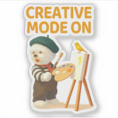 Creative Mode On: Painter Bichon Dog Artist Art シール (正面)