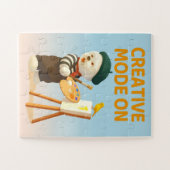 Creative Mode On: Painter Bichon Dog Artist Art ジグソーパズル (横)