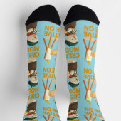 Creative Mode On: Painter Bichon Dog Artist Art ソックス (上部)