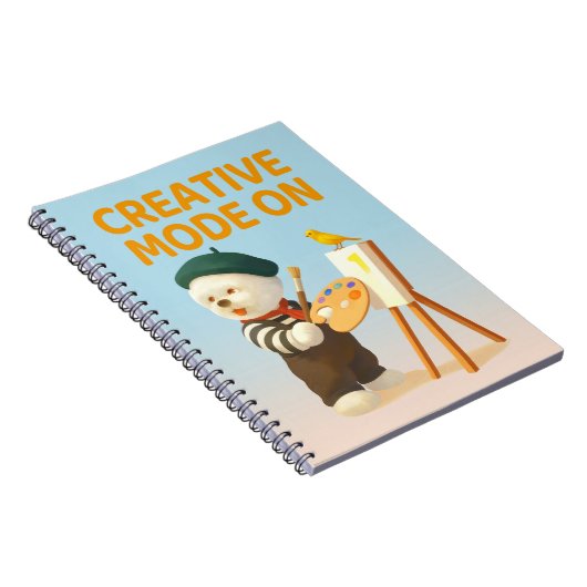 Creative Mode On: Painter Bichon Dog Artist Art ノートブック (右側)