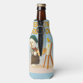 Creative Mode On: Painter Bichon Dog Artist Art ボトルクーラー (ボトル裏面)