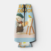 Creative Mode On: Painter Bichon Dog Artist Art ボトルクーラー (裏面)