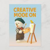Creative Mode On: Painter Bichon Dog Artist Art ポストカード (正面)