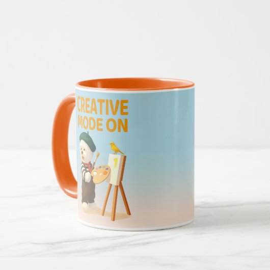 Creative Mode On: Painter Bichon Dog Artist Art マグカップ (正面左)