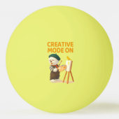 Creative Mode On: Painter Bichon Dog Artist Art 卓球ボール (正面)