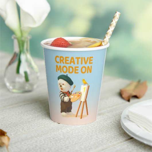 Creative Mode On: Painter Bichon Dog Artist Art 紙コップ (インサイチュ)