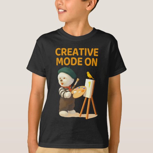Creative Mode On: Painter Bichon Dog Artist Art Tシャツ (正面)