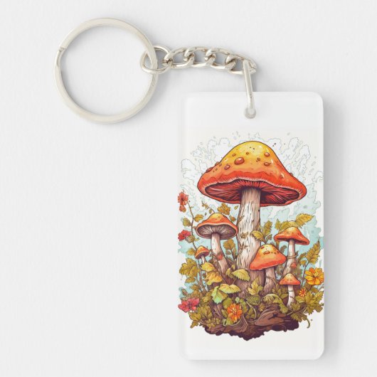 Creative Mushroom Forest Illustration キーホルダー (正面)