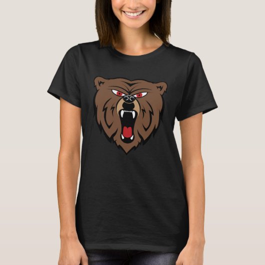 Creative Oversized Bear Head Face Print  Bold Griz Tシャツ (正面)