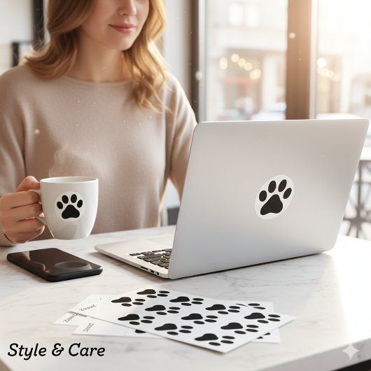 Creative Pet Paw Round Stickers Designed for Daily ラウンドシール
