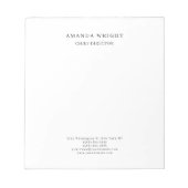 Creative Plain Simple White Attractive Stylish ノートパッド (正面)