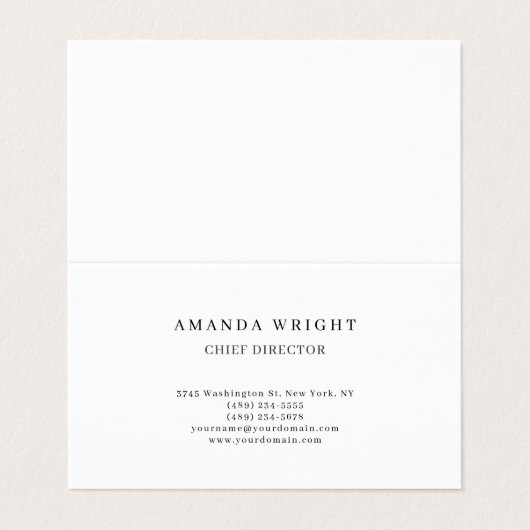 Creative Plain Simple White Attractive Stylish 名刺 (外部フラット)