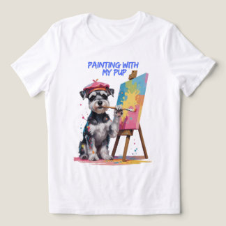 Creative Pup – The Artistic Miniature Schnauzer トライブレンドＴシャツ